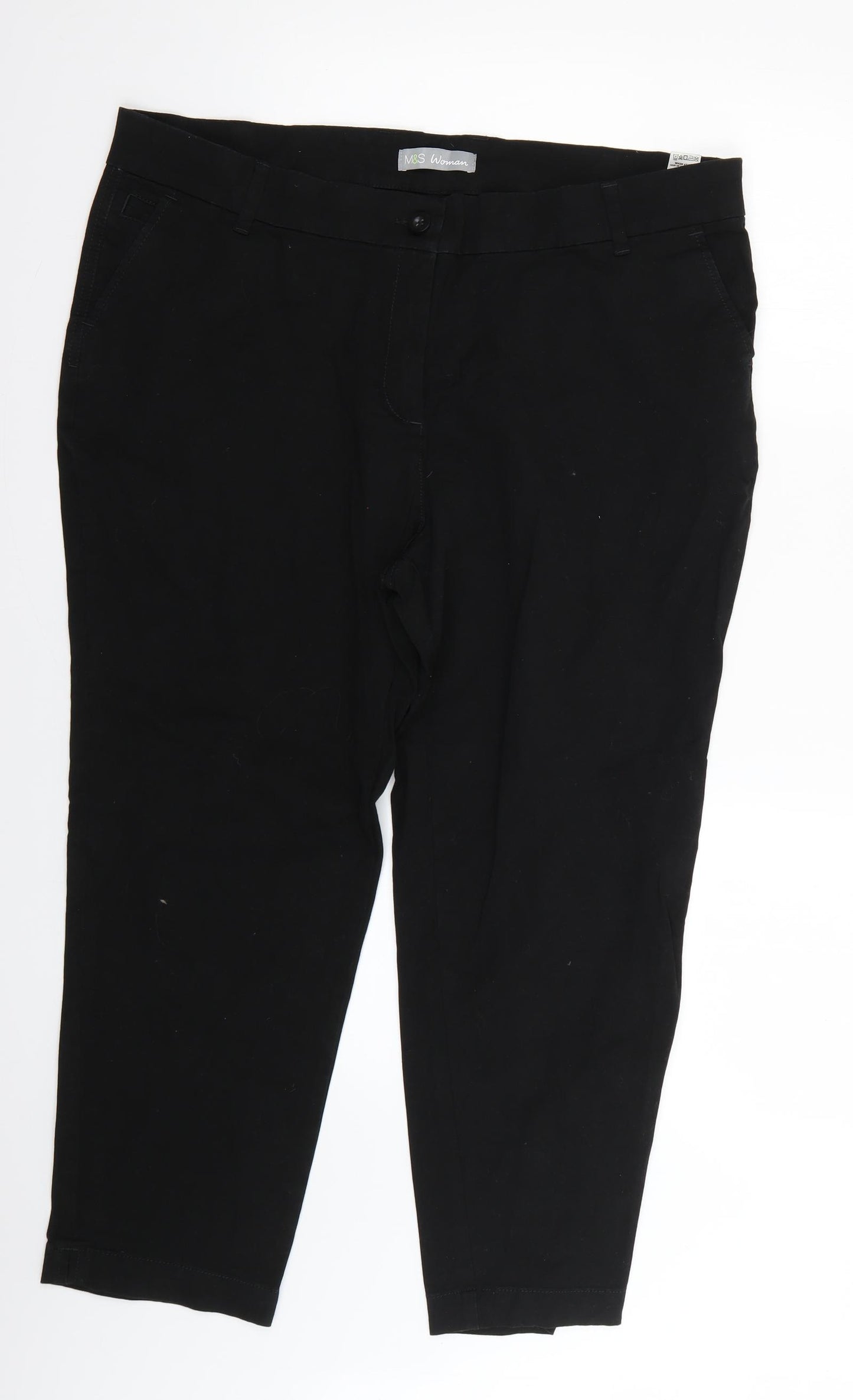 Marks and Spencer Womens Black   Trousers  Size 20 L25 in
