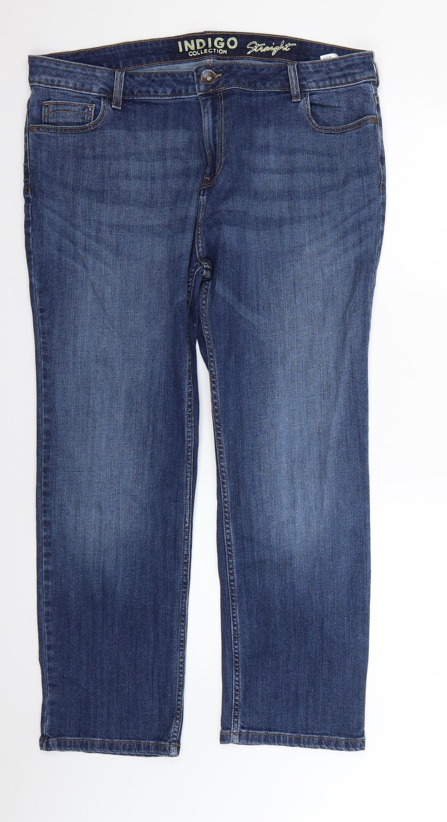 Marks and Spencer Womens Blue   Straight Jeans Size 20 L27 in