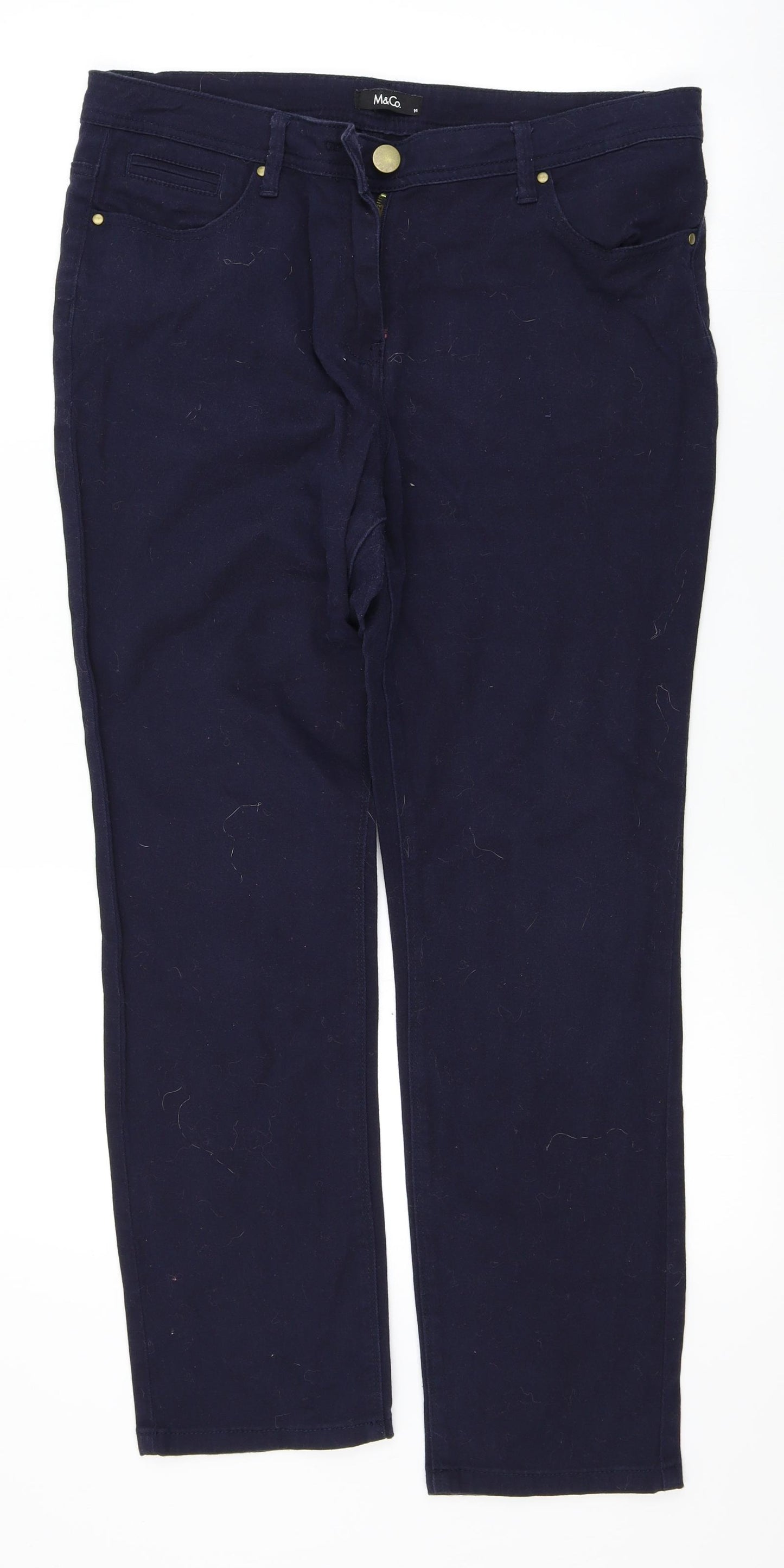 M&Co Womens Black   Straight Jeans Size 14 L28 in