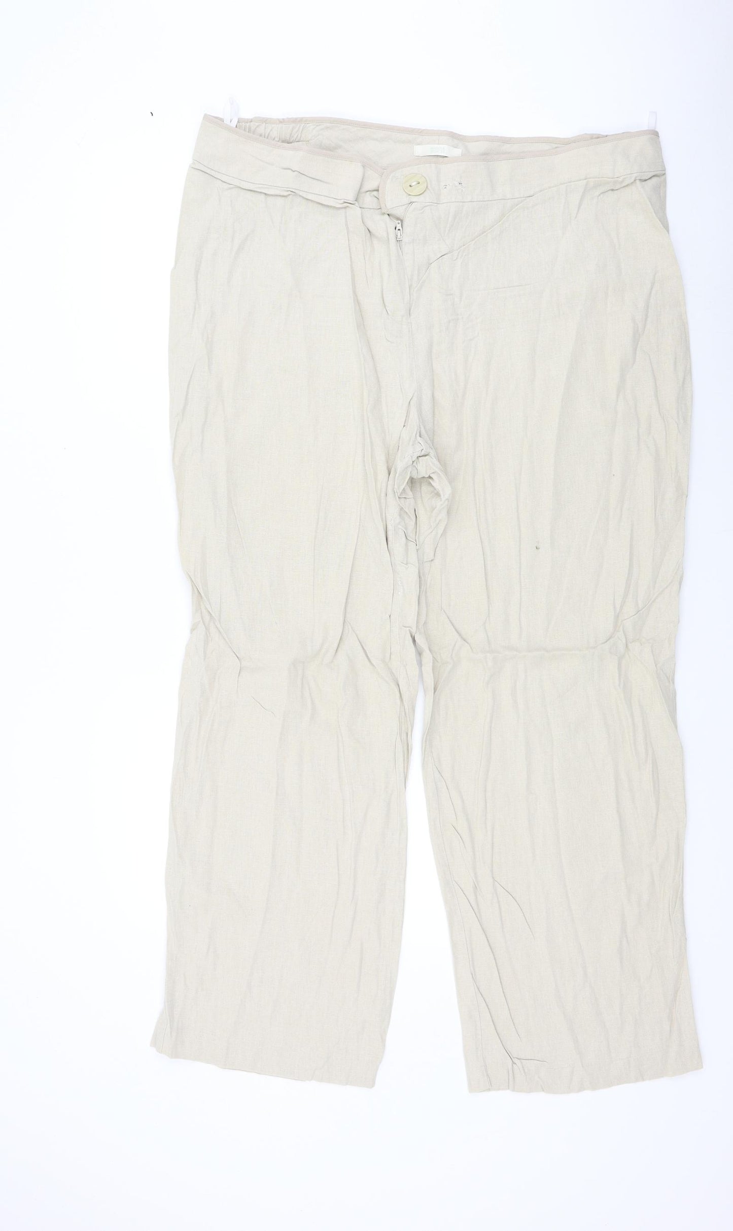 Marks and Spencer Womens Beige   Trousers  Size 22 L29.5 in