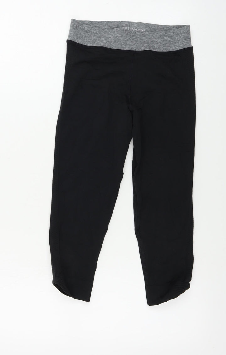 Marks and Spencer Womens Black Ikat Cropped Leggings Size S