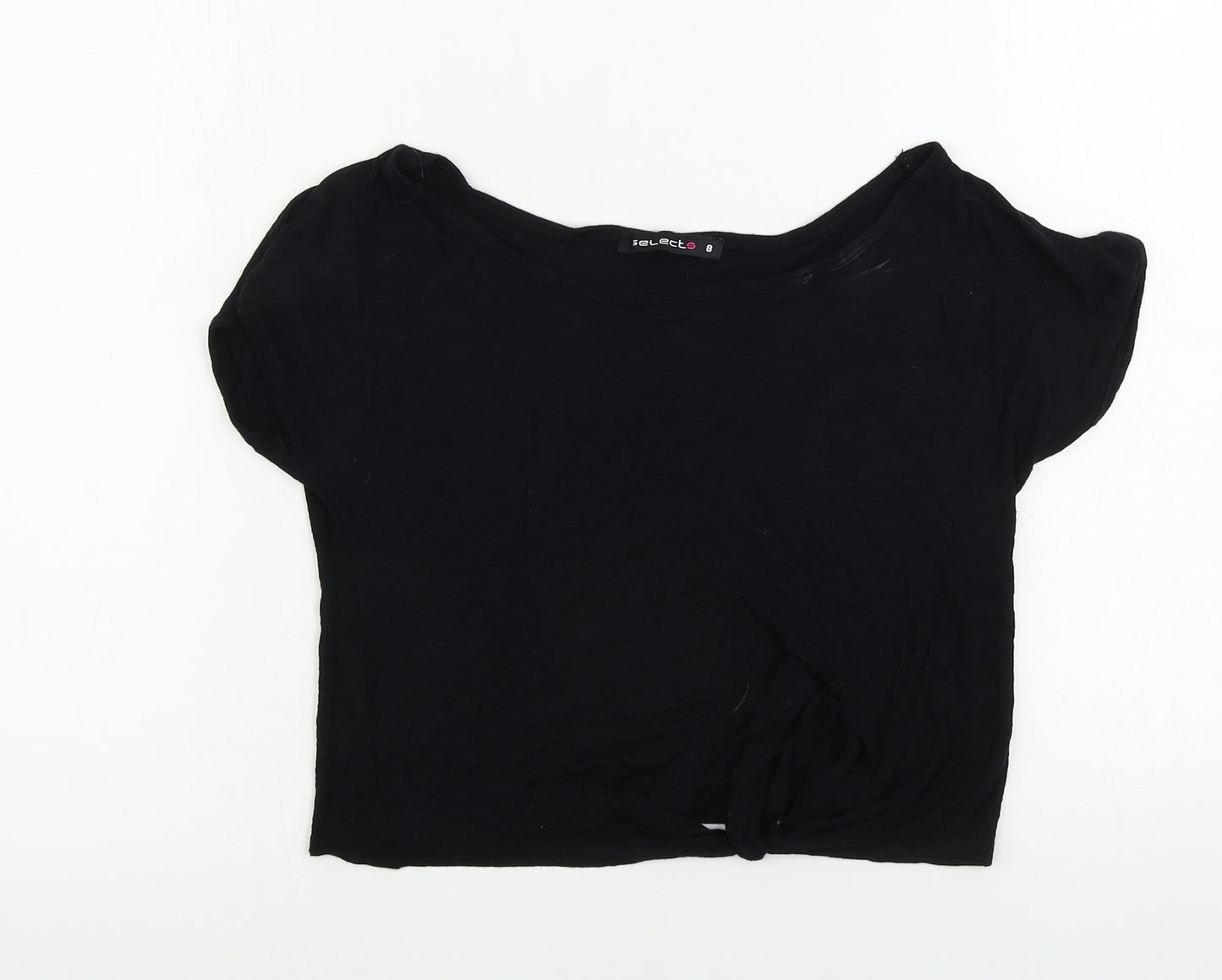 Select Womens Black   Basic T-Shirt Size 8