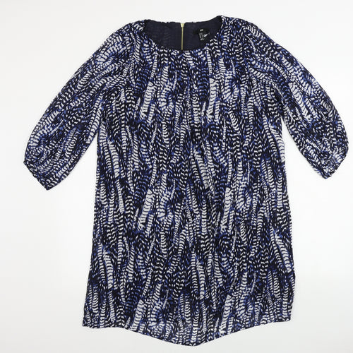H&M  Womens Blue Animal Print  A-Line  Size 10