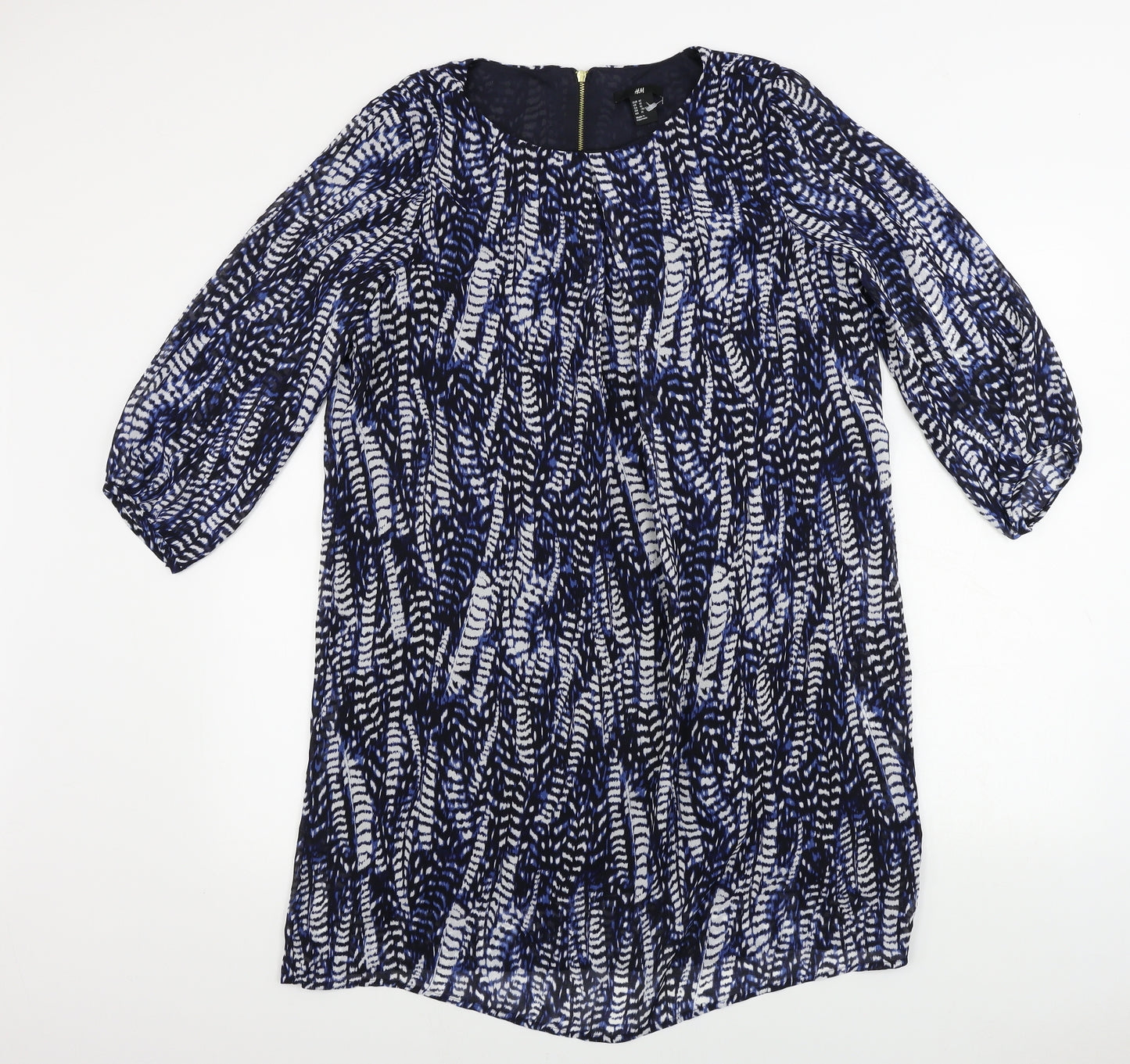 H&M  Womens Blue Animal Print  A-Line  Size 10