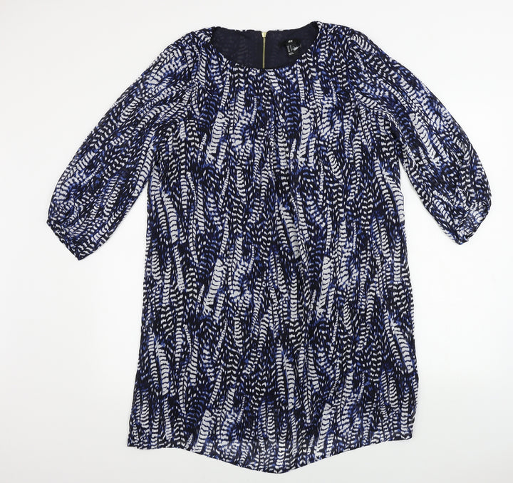 H&M  Womens Blue Animal Print  A-Line  Size 10