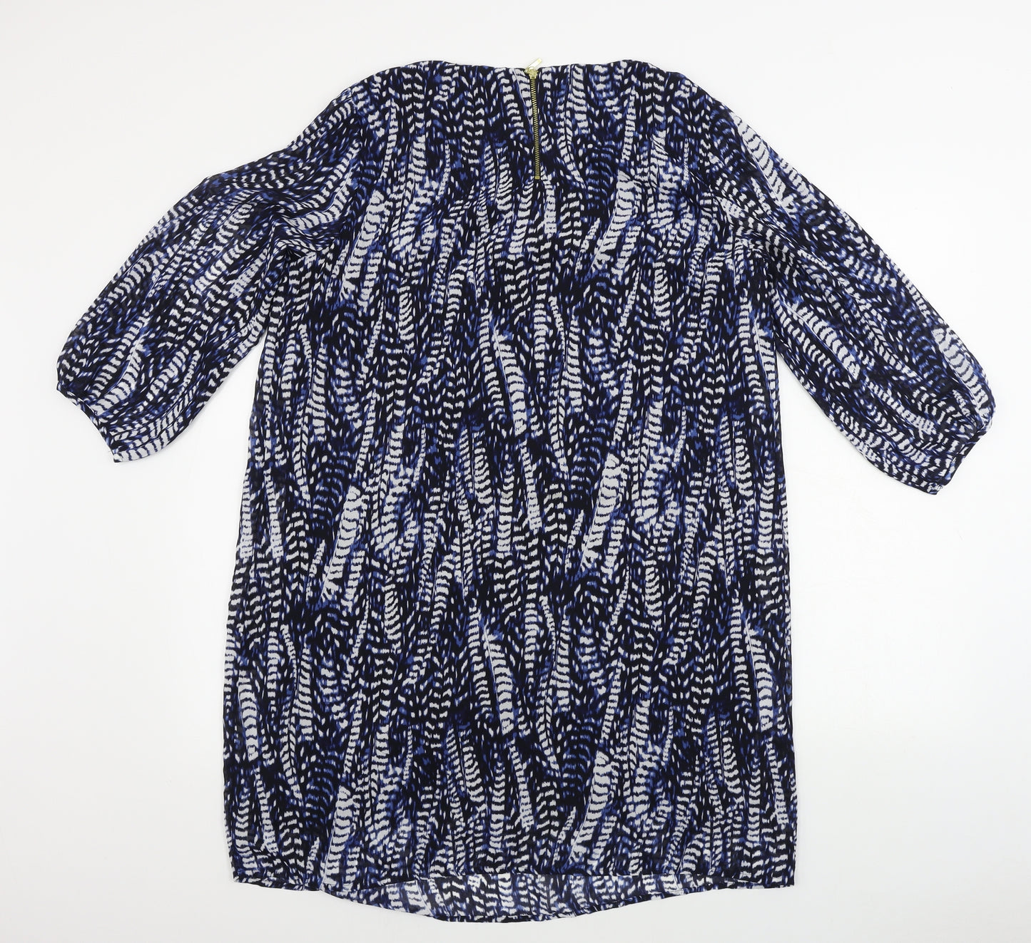 H&M  Womens Blue Animal Print  A-Line  Size 10