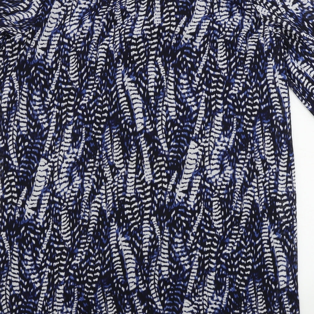H&M  Womens Blue Animal Print  A-Line  Size 10