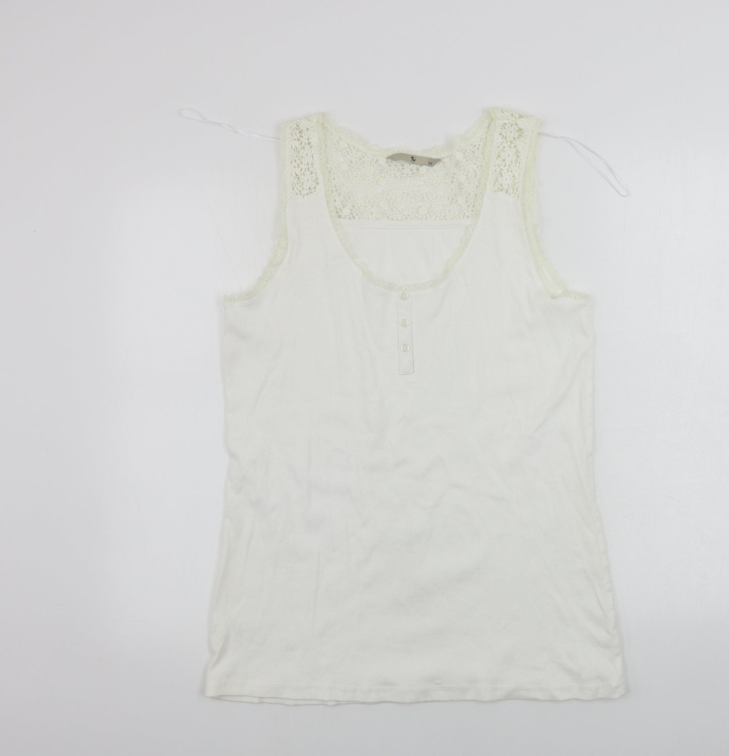 TU Womens White   Basic Tank Size 22