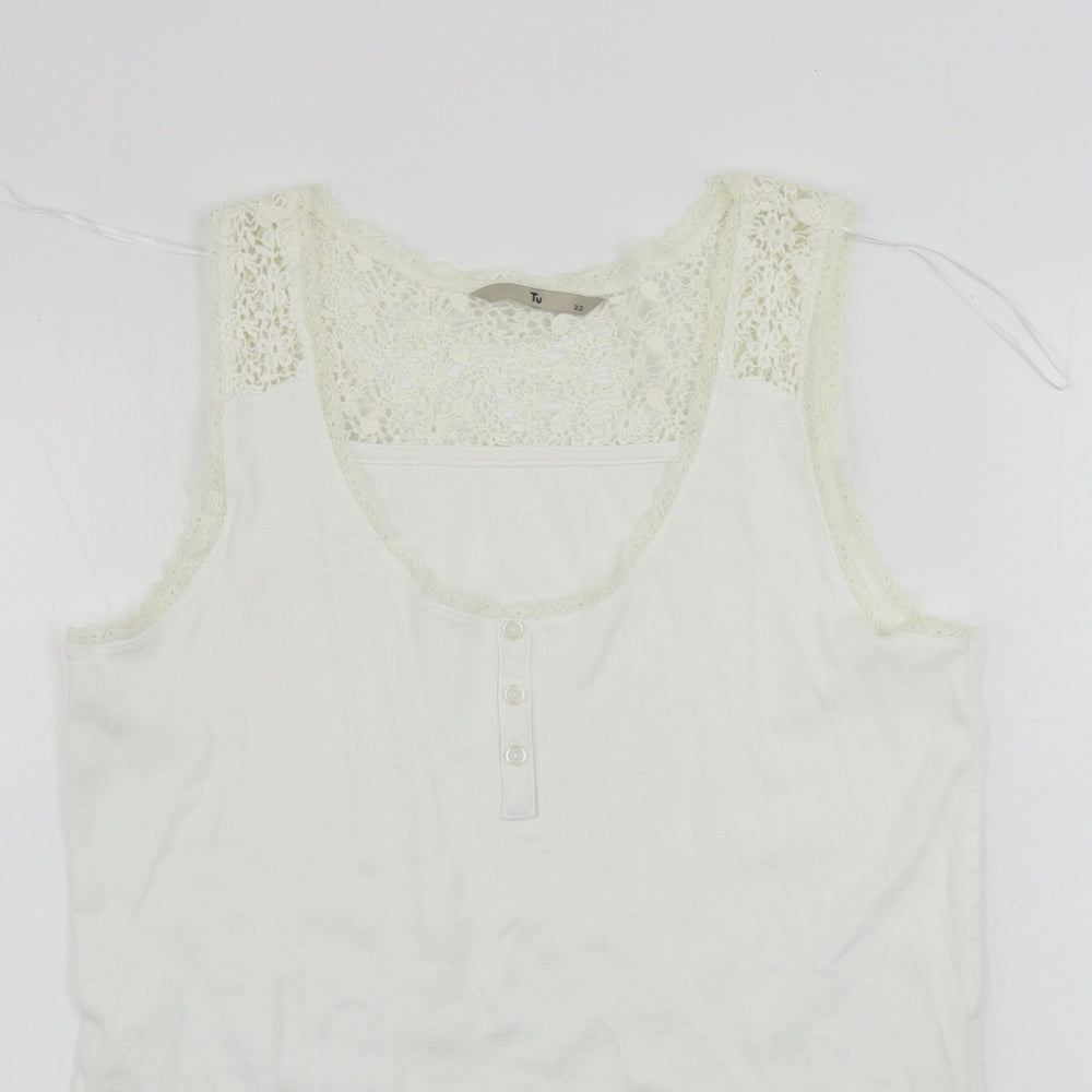 TU Womens White   Basic Tank Size 22