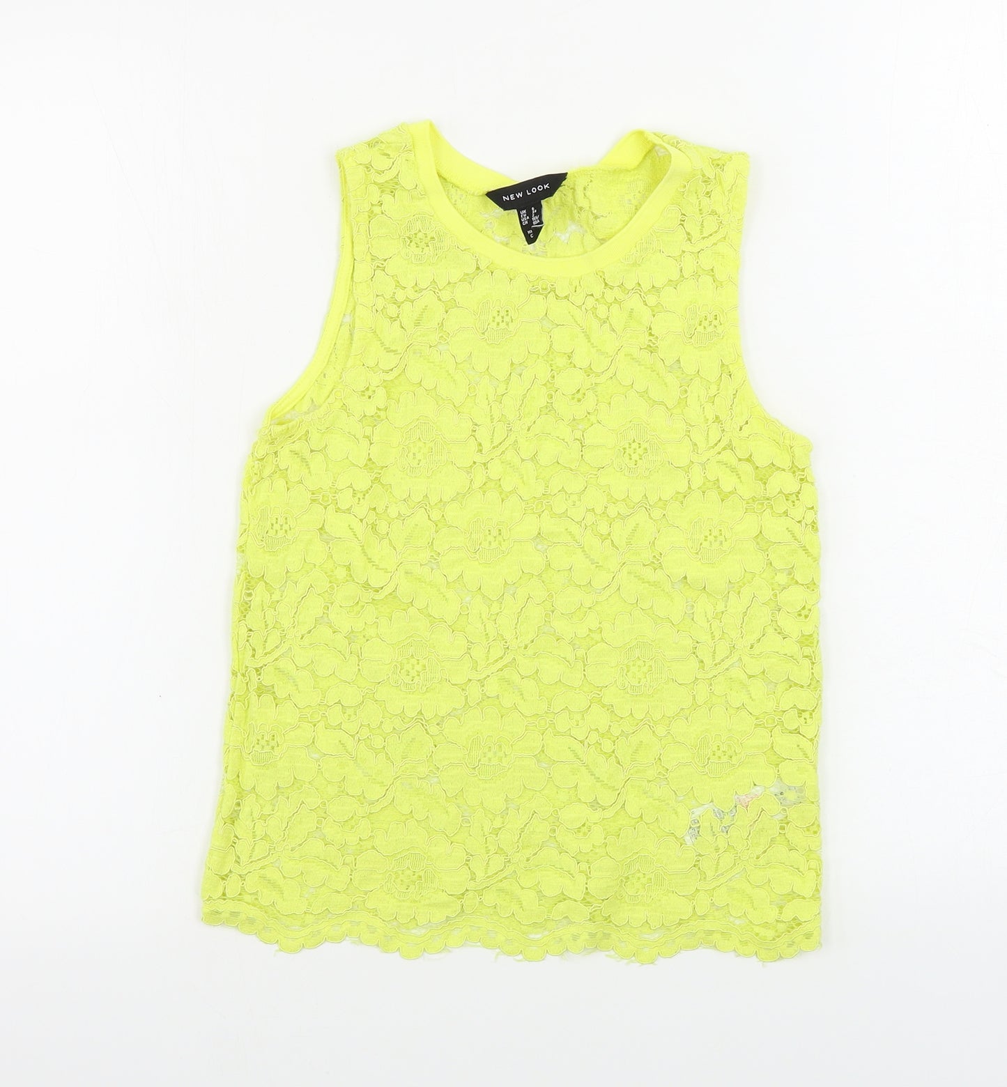 New Look Womens Yellow Floral  Basic Tank Size 6