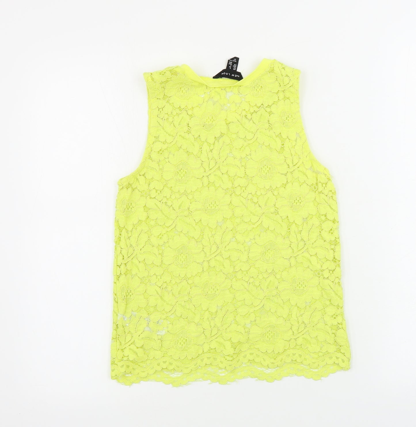 New Look Womens Yellow Floral  Basic Tank Size 6