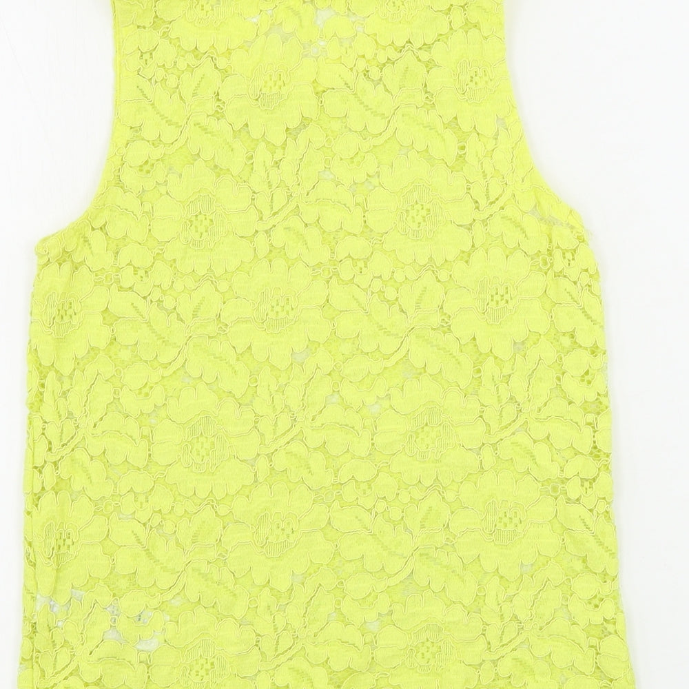 New Look Womens Yellow Floral  Basic Tank Size 6