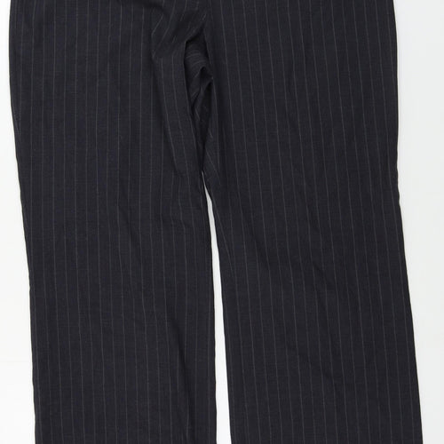 Debenhams Womens Grey Striped  Trousers  Size 16 L27 in