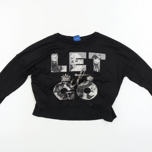 George Girls Black   Basic T-Shirt Size 8-9 Years
