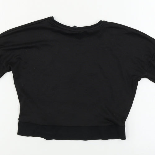 George Girls Black   Basic T-Shirt Size 8-9 Years