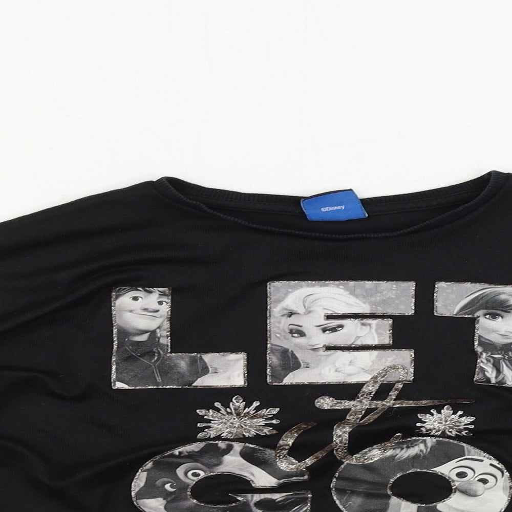 George Girls Black   Basic T-Shirt Size 8-9 Years