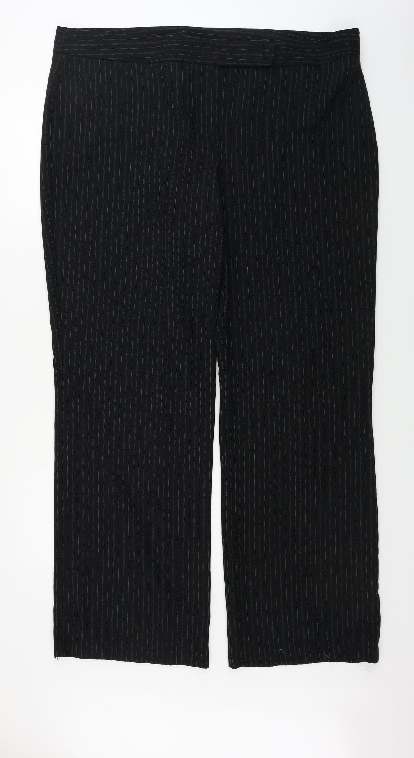 George  Womens Black Striped  Trousers  Size 20 L32 in