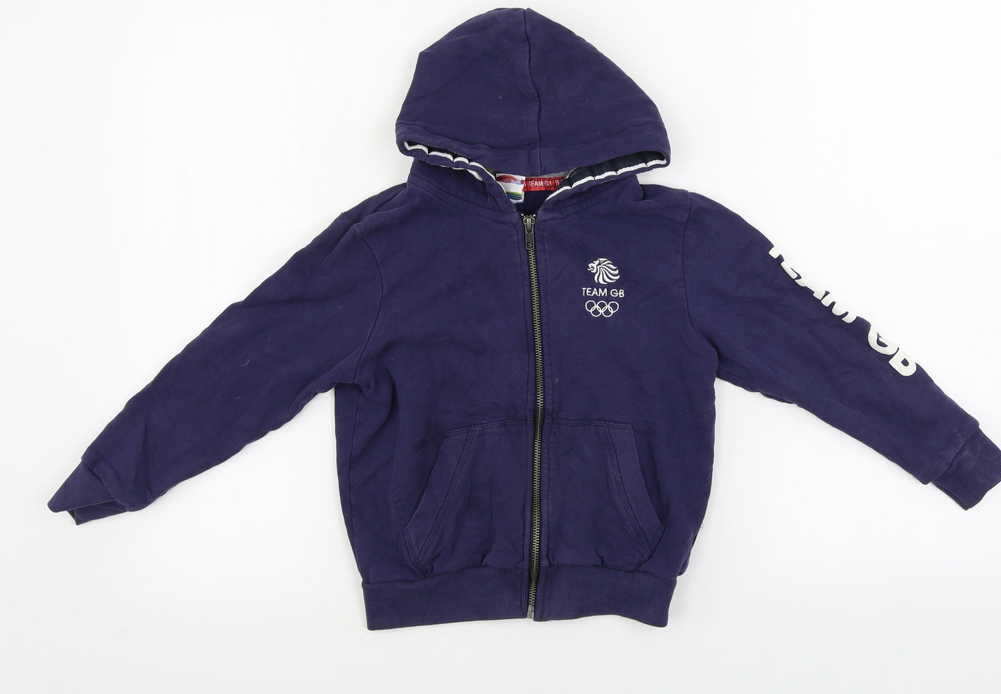 Team GB  Boys Blue   Full Zip Hoodie Size 7-8 Years