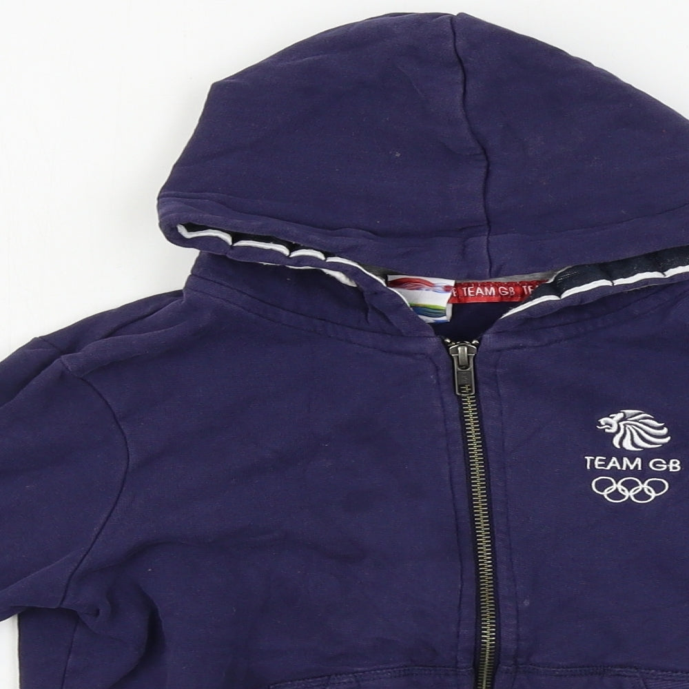 Team GB  Boys Blue   Full Zip Hoodie Size 7-8 Years