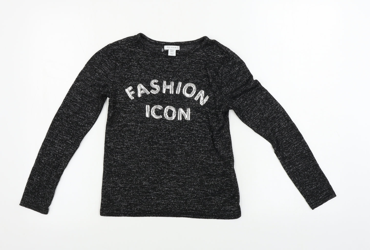 Primark Girls Black   Pullover Jumper Size 9-10 Years
