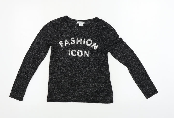 Primark Girls Black   Pullover Jumper Size 9-10 Years