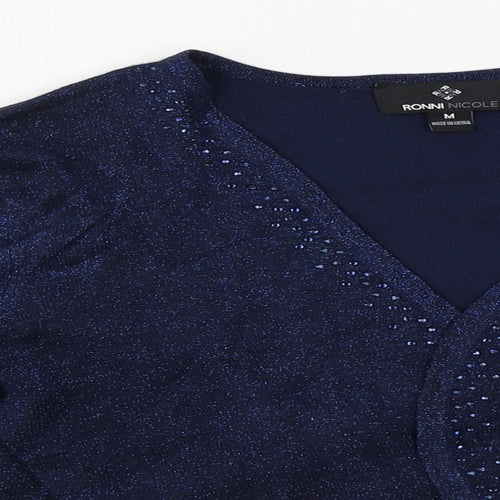 Ronni Nicole  Womens Blue   Cardigan Jumper Size M