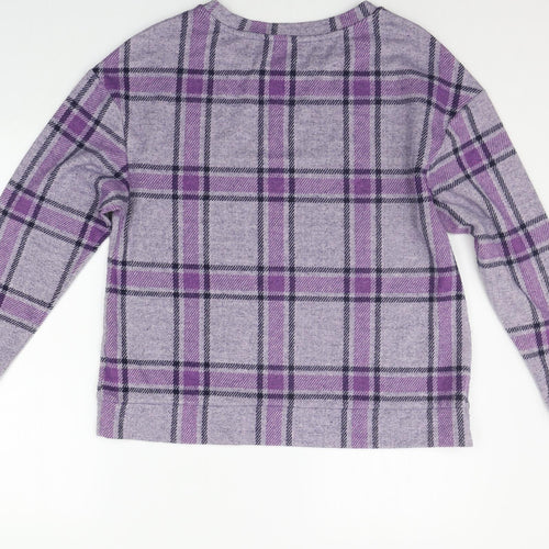 Marks and Spencer Womens Purple Check  Pullover Jumper Size 12