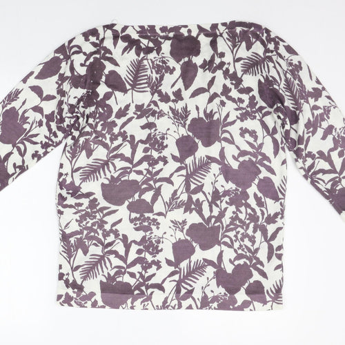 Soon Womens Purple Floral  Pullover Hoodie Size 12