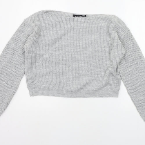 pretylittlething Womens Grey   Pullover Jumper Size 6