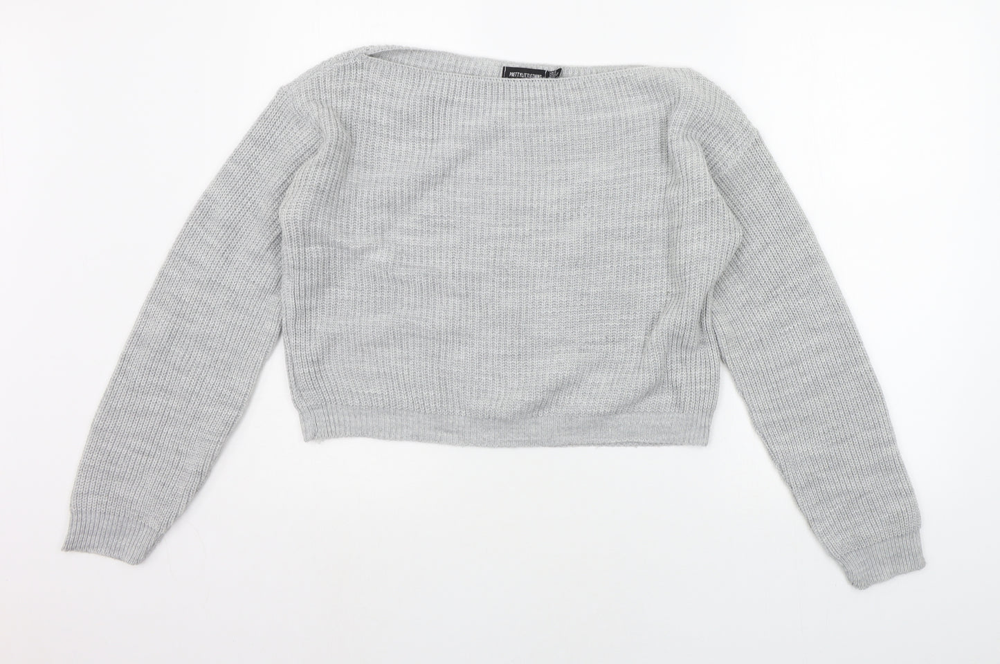 pretylittlething Womens Grey   Pullover Jumper Size 6