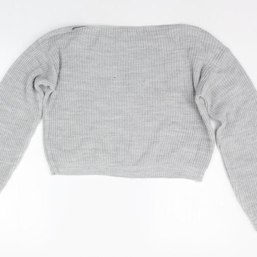 pretylittlething Womens Grey   Pullover Jumper Size 6