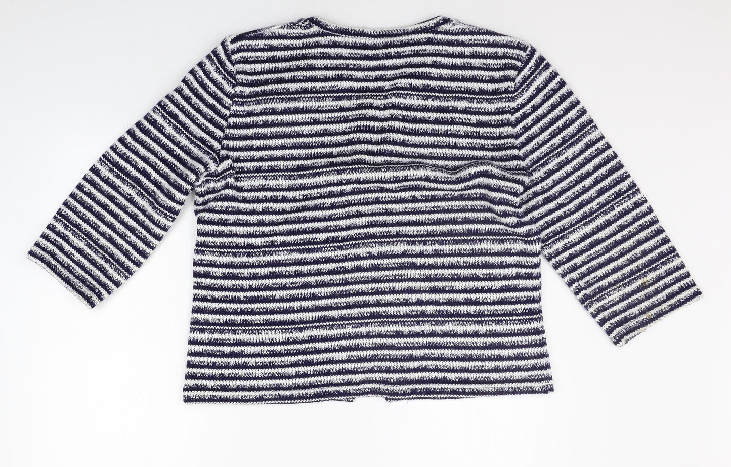Per Una Womens Blue Striped  Cardigan Jumper Size XL