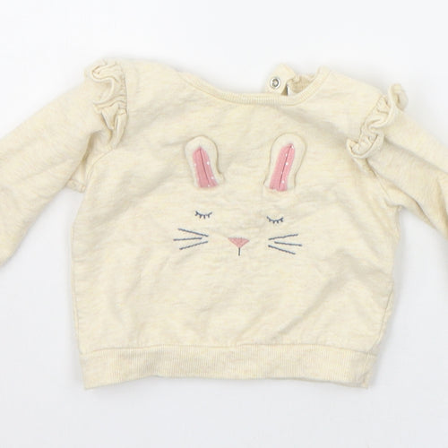 NEXT Baby Beige   Pullover Jumper Size 3-6 Months  - RABBIT