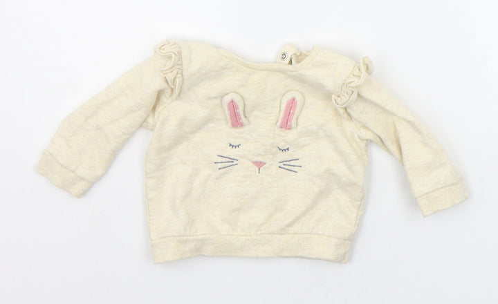 NEXT Baby Beige   Pullover Jumper Size 3-6 Months  - RABBIT