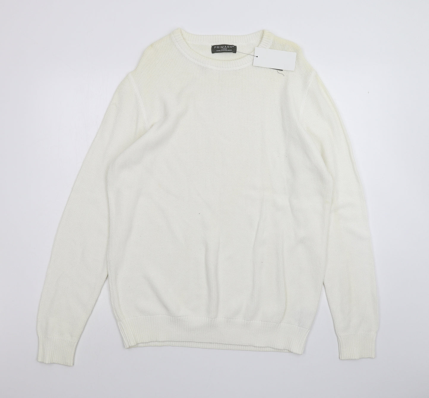 Primark Womens White   Pullover Jumper Size L