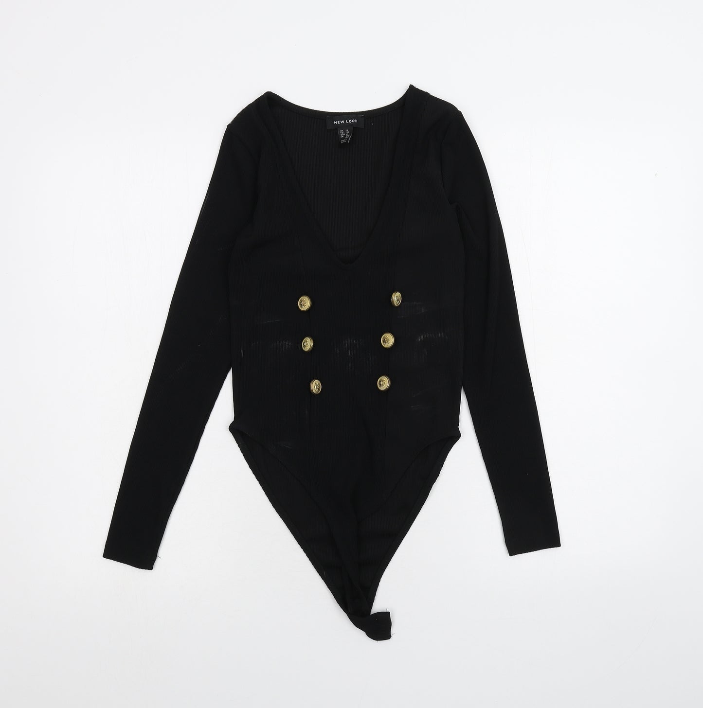 New Look Womens Black   Bodysuit One-Piece Size 8