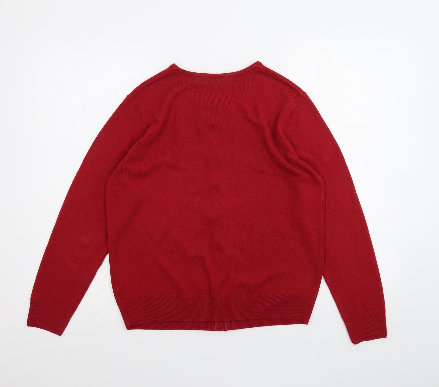 Marks and Spencer Womens Red   Cardigan Jumper Size 14