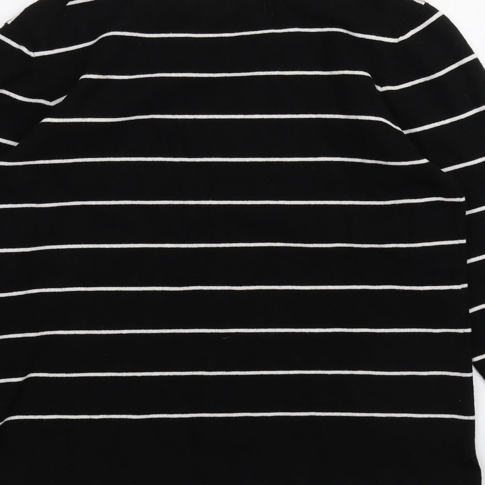 Kirkland Womens Black Striped  Basic T-Shirt Size M
