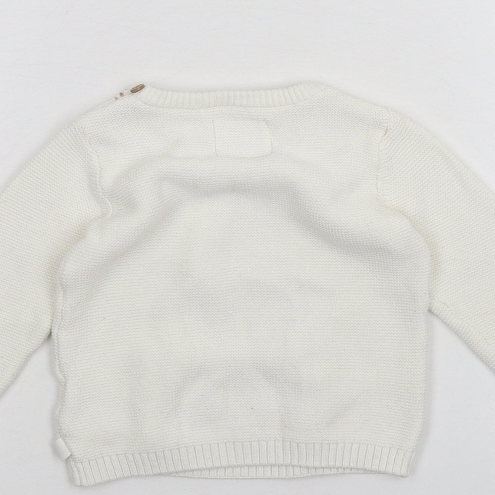 F&F Baby White   Pullover Jumper Size 6-9 Months