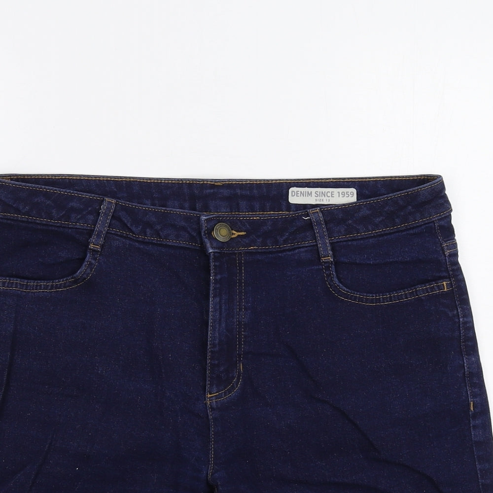 Marks and Spencer Womens Blue  Denim Culotte Shorts Size 12