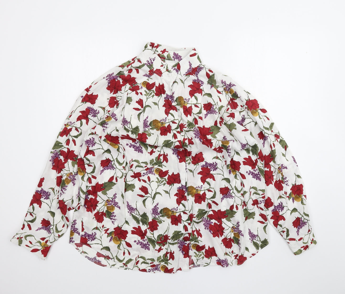 ST MICHAEL Womens White Floral  Basic Button-Up Size 20