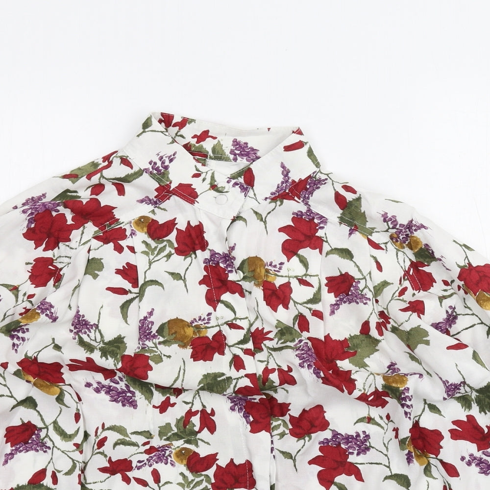 ST MICHAEL Womens White Floral  Basic Button-Up Size 20
