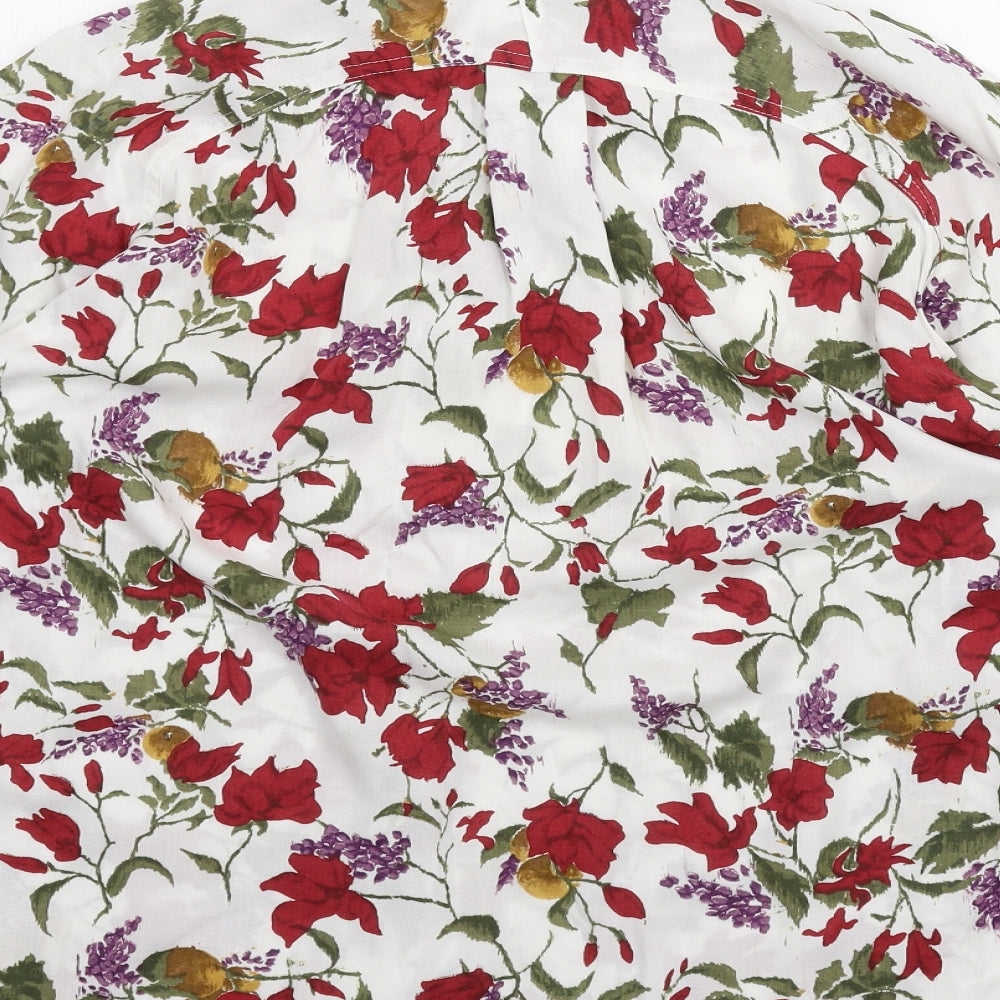 ST MICHAEL Womens White Floral  Basic Button-Up Size 20