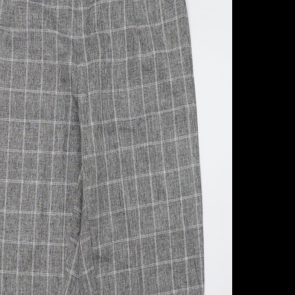 SheIn Womens Grey Check  Trousers  Size L L28 in