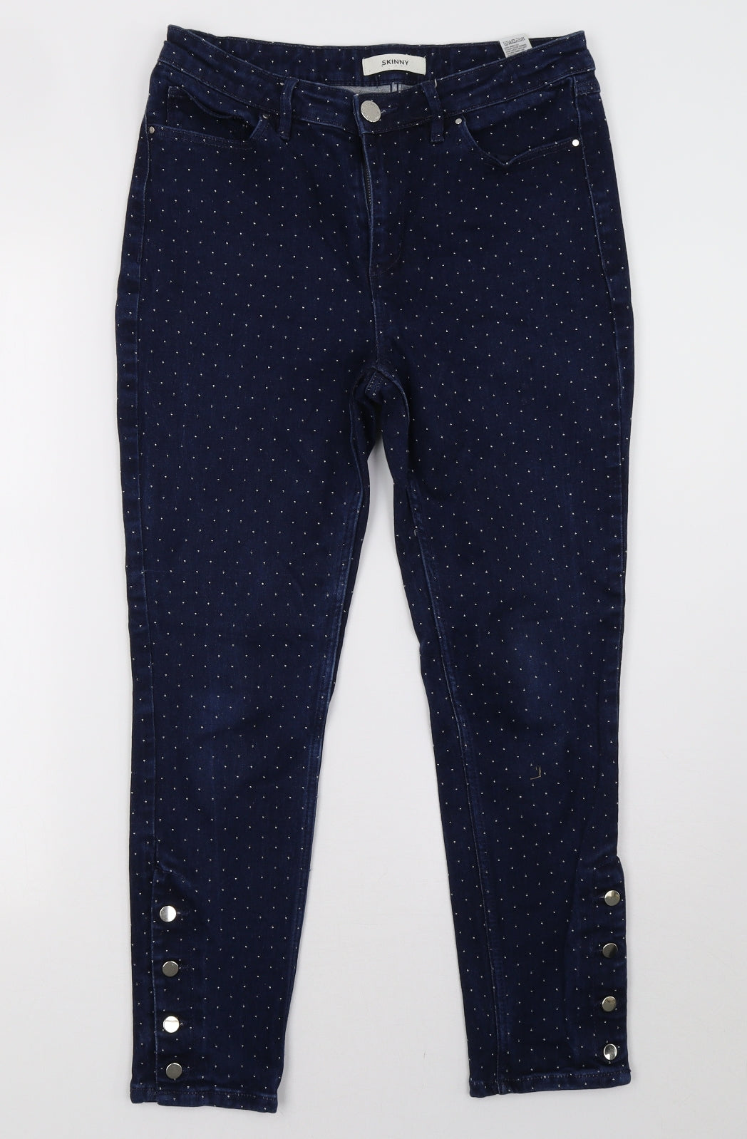 Marks and Spencer Womens  Polka Dot Denim Skinny Jeans Size 12 L26 in