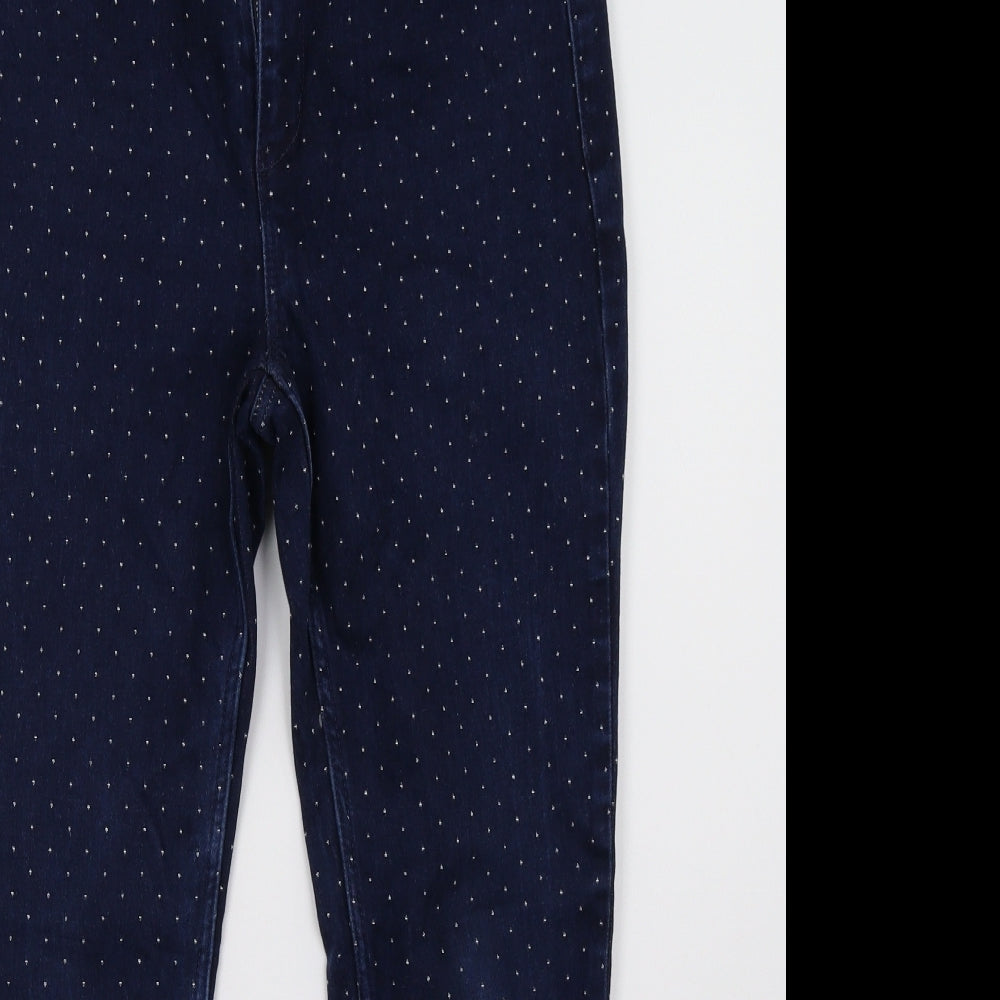 Marks and Spencer Womens  Polka Dot Denim Skinny Jeans Size 12 L26 in