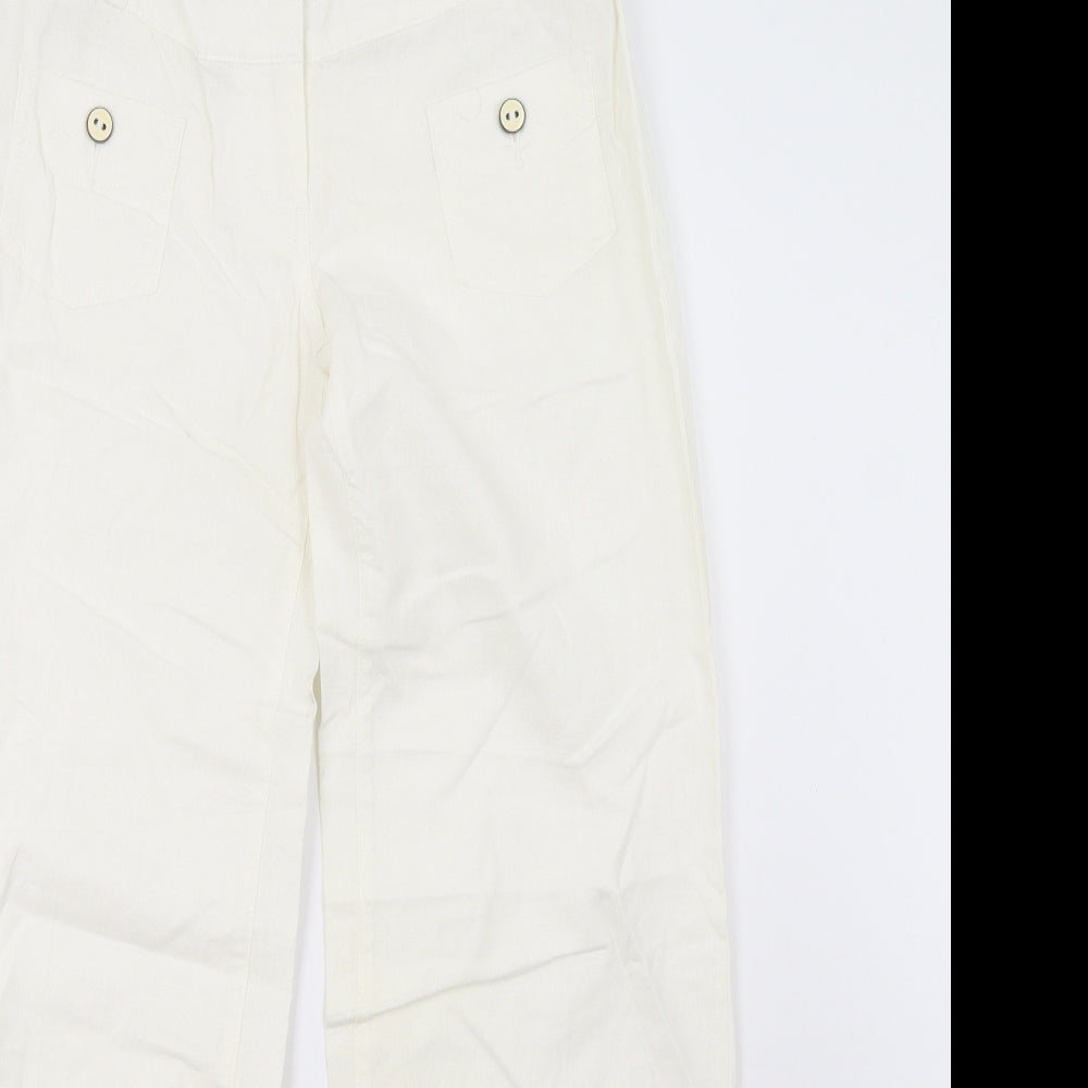 NEXT Womens White   Trousers  Size 6 L28 in