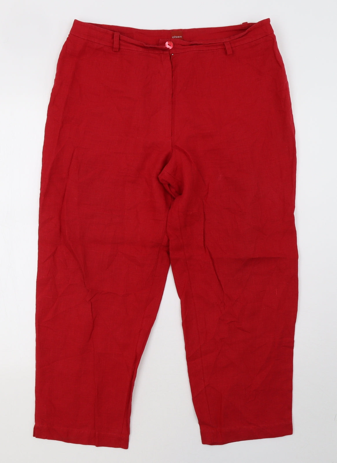 Olsen Womens Red   Trousers  Size 16 L26 in