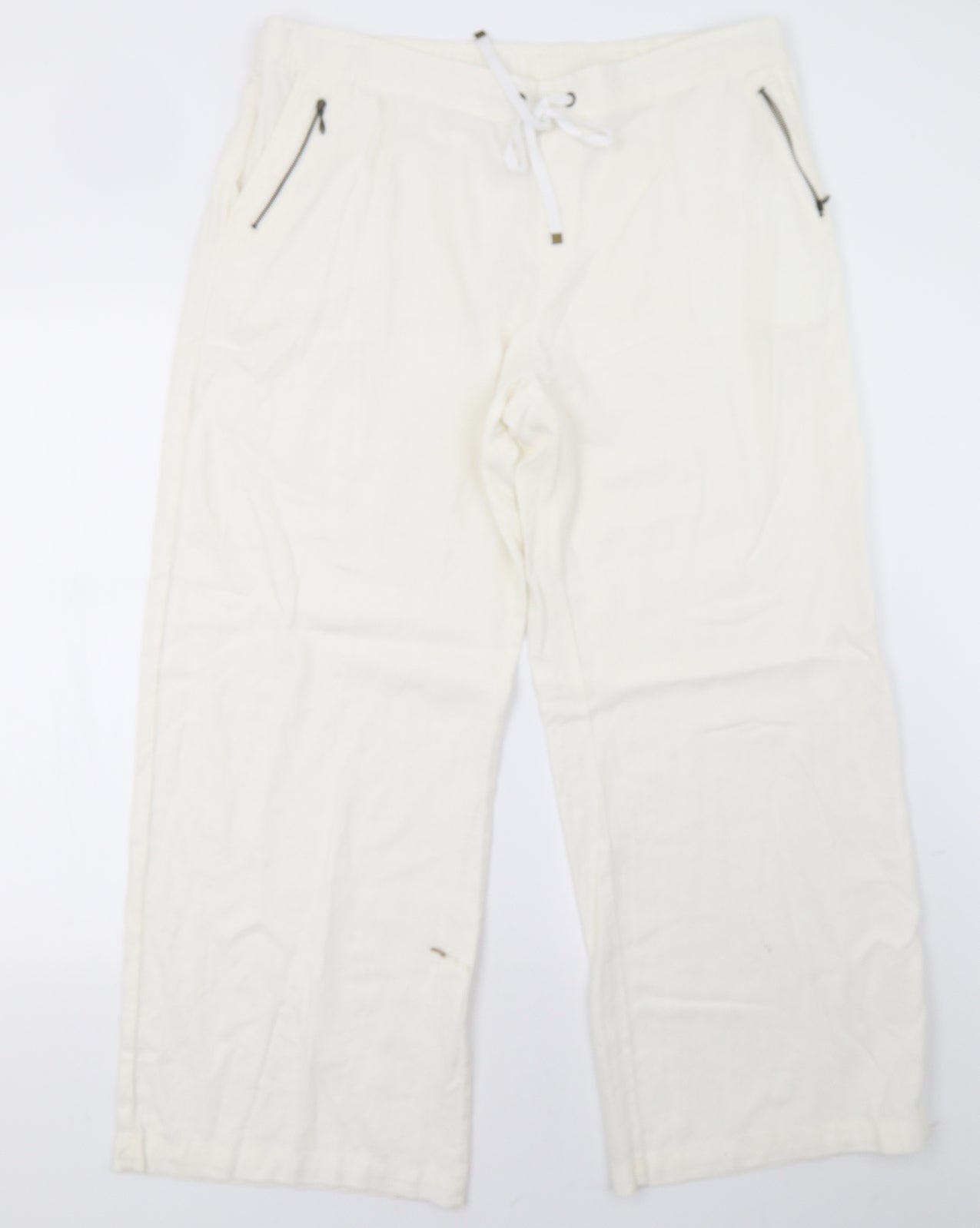 Sainsburys Womens White   Trousers  Size 18 L28 in