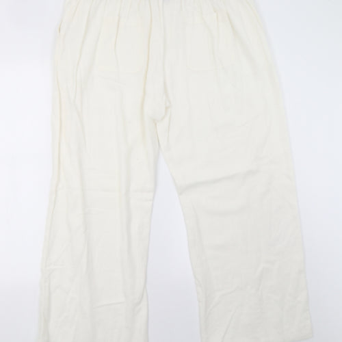 Sainsburys Womens White   Trousers  Size 18 L28 in